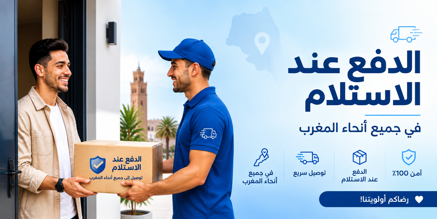 الدفع عند الاستلام في جميع أنحاء المغرب